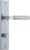 IVER Brunswick Door Lever Handle On Chamfered Backplate | Privacy Lever Set Only | 6 Finishes - Brushed Chrome