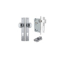 IVER Paddington Door Knob On Rectangular Backplate | Entrance Kit (Key/Key) | 9 Finishes - Brushed Chrome