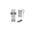 IVER Paddington Door Knob On Rectangular Backplate | Entrance Kit (Key/Thumb) | 9 Finishes - Brushed Chrome