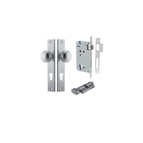 Iver Paddington Door Knob On Rectangular Backplate - primehardware
