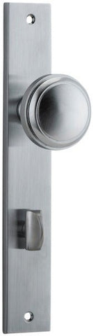 IVER Paddington Door Knob On Rectangular Backplate | Privacy Lever Set Only | 9 Finishes - Brushed Chrome