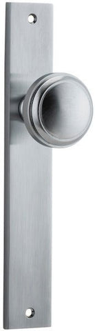 IVER Paddington Door Knob On Rectangular Backplate | Passage Lever Set Only | 9 Finishes - Brushed Chrome
