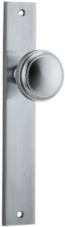 IVER Paddington Door Knob On Rectangular Backplate | Passage Lever Set Only | 9 Finishes - Brushed Chrome