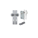 IVER Guildford Door Knob On Rectangular Backplate | Entrance Kit (Key/Thumb) | 9 Finishes - Brushed Chrome