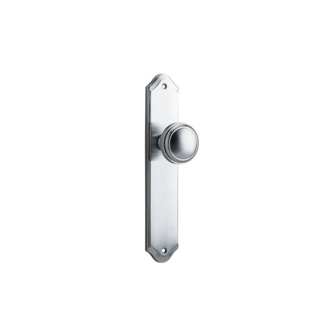 IVER Paddington Door Knob On Shouldered Backplate | Passage Lever Set Only | 9 Finishes - Brushed Chrome