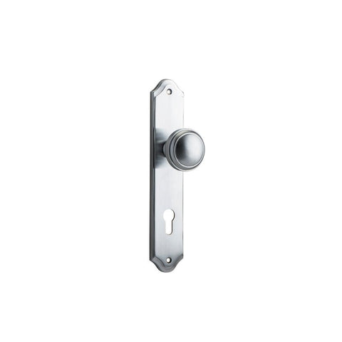 IVER Paddington Door Knob On Shouldered Backplate | Entrance Lever Set Only | 9 Finishes - Brushed Chrome