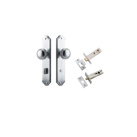IVER Paddington Door Knob On Shouldered Backplate | Separate Privacy Kit | 9 Finishes - Brushed Chrome
