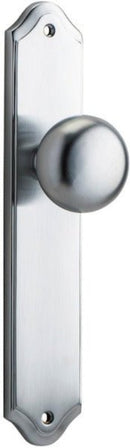 IVER Cambridge Door Knob On Shouldered Backplate | Passage Lever Set Only | 9 Finishes - Brushed Chrome