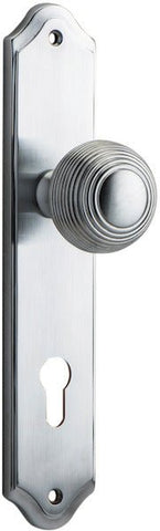 IVER Guildford Door Knob On Shouldered Backplate | Entrance Lever Set Only | 9 Finishes - Brushed Chrome