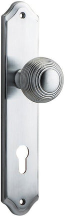IVER Guildford Door Knob On Shouldered Backplate | Entrance Lever Set Only | 9 Finishes - Brushed Chrome