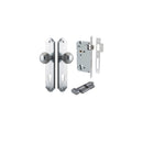 IVER Guildford Door Knob On Shouldered Backplate | Entrance Kit (Key/Thumb) | 8 Finishes - Brushed Chrome