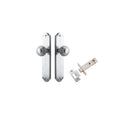 IVER Guildford Door Knob On Shouldered Backplate | Passage Kit | 8 Finishes - Brushed Chrome