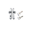 IVER Guildford Door Knob On Shouldered Backplate | Separate Privacy Kit | 8 Finishes - Brushed Chrome