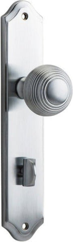 IVER Guildford Door Knob On Shouldered Backplate | Privacy Lever Set Only | 9 Finishes - Brushed Chrome