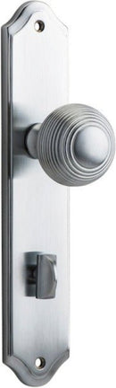 IVER Guildford Door Knob On Shouldered Backplate | Privacy Lever Set Only | 9 Finishes - Brushed Chrome