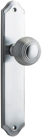 IVER Guildford Door Knob On Shouldered Backplate | Passage Lever Set Only | 9 Finishes - Brushed Chrome