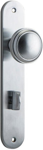 IVER Paddington Door Knob On Oval Backplate | Privacy Lever Set Only | 9 Finishes - Brushed Chrome