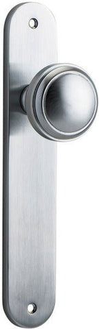 IVER Paddington Door Knob On Oval Backplate | Passage Lever Set Only | 9 Finishes - Brushed Chrome