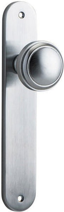 IVER Paddington Door Knob On Oval Backplate | Passage Lever Set Only | 9 Finishes - Brushed Chrome