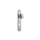 IVER Cambridge Door Knob On Oval Backplate | Entrance Lever Set Only | 9 Finishes - Brushed Chrome