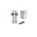 IVER Cambridge Door Knob On Oval Backplate | Entrance Kit (Key/Thumb) | 9 Finishes - Brushed Chrome