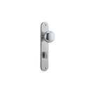 IVER Cambridge Door Knob On Oval Backplate | Privacy Lever Set Only | 9 Finishes - Brushed Chrome
