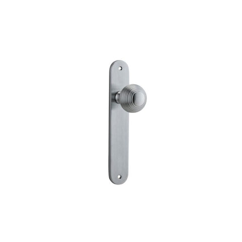 IVER Guildford Door Knob On Oval Backplate | Passage Lever Set Only | 9 Finishes - Brushed Chrome