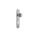IVER Guildford Door Knob On Oval Backplate | Entrance Lever Set Only | 9 Finishes - Brushed Chrome