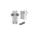 IVER Guildford Door Knob On Oval Backplate | Entrance Kit (Key/Thumb) | 9 Finishes - Brushed Chrome