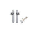 IVER Guildford Door Knob On Oval Backplate | Passage Kit | 9 Finishes - Brushed Chrome