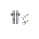 IVER Guildford Door Knob On Oval Backplate | Separate Privacy Kit | 9 Finishes - Brushed Chrome