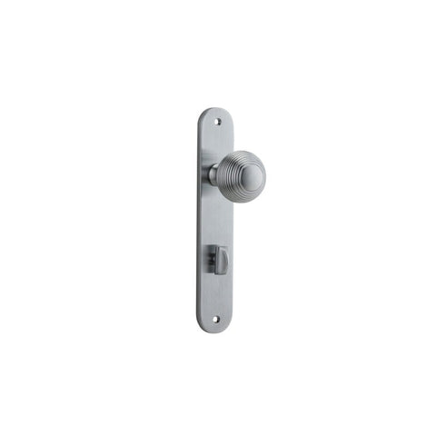 IVER Guildford Door Knob On Oval Backplate | Privacy Lever Set Only | 9 Finishes - Brushed Chrome