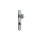 IVER Guildford Door Knob On Oval Backplate | Privacy Lever Set Only | 9 Finishes - Brushed Chrome