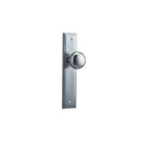 IVER Cambridge Door Knob On Stepped Backplate | Passage Lever Set Only | 9 Finishes - Brushed Chrome