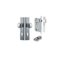 IVER Cambridge Door Knob On Stepped Backplate | Entrance Kit (Key/Key) | 9 Finishes - Brushed Chrome