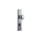 IVER Cambridge Door Knob On Stepped Backplate | Privacy Lever Set Only | 9 Finishes - Brushed Chrome