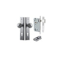IVER Guildford Door Knob On Stepped Backplate | Entrance Kit (Key/Key) | 9 Finishes - Brushed Chrome