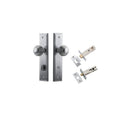 IVER Guildford Door Knob On Stepped Backplate | Separate Privacy Kit | 9 Finishes - Brushed Chrome