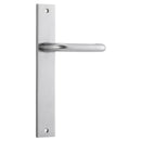 IVER Oslo Lever Door Handle On Rectangular Backplate | Passage Lever Set Only | 9 Finishes - Brushed Chrome