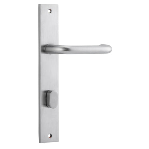 IVER Oslo Lever Door Handle On Rectangular Backplate | Privacy Lever Set Only | 9 Finishes - Brushed Chrome