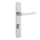 Iver Baltimore Return Door Lever on Rectangular Backplate | Privacy Lever Set Only | 7 Finishes - Brushed Chrome