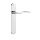 Iver Baltimore Return Solid Brass Door Lever on Oval Backplate | Passage Lever Set Only | 7 Finishes - Brushed Chrome
