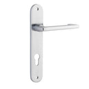Iver Baltimore Return Solid Brass Door Lever on Oval Backplate | Entrance Lever Set Only | 7 Finishes - Brushed Chrome