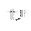 IVER Osaka Door Lever Handle On Oval Backplate | Entrance Kit (Key/Thumb) | 6 Finishes - Brushed Chrome