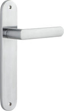 IVER Osaka Door Lever Handle On Oval Backplate | Passage Lever Set Only | 6 Finishes - Brushed Chrome