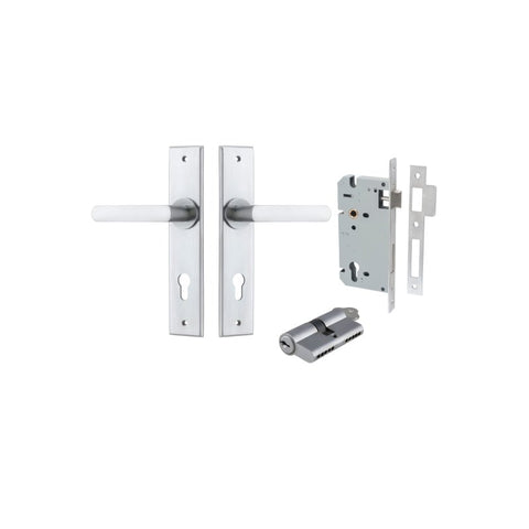 Iver Osaka Door Lever Handle On Chamfered Backplate - primehardware