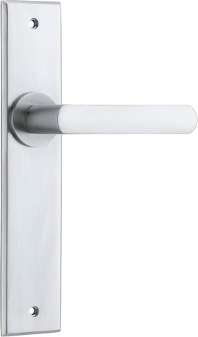 Iver Osaka Door Lever Handle On Chamfered Backplate - primehardware