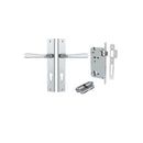 IVER Copenhagen Door Lever Handle On Rectangular Backplate | Entrance Kit (Key/Key) | 7 Finishes - Brushed Chrome