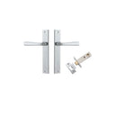 IVER Copenhagen Door Lever Handle On Rectangular Backplate | Passage Kit | 7 Finishes - Brushed Chrome