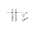 IVER Copenhagen Door Lever Handle On Rectangular Backplate | Separate Privacy Kit | 7 Finishes - Brushed Chrome